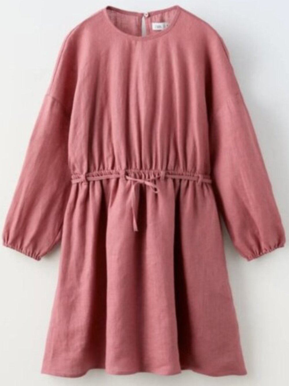 ZARA Girls Cut Out Belted Linen Dress – Dusty Rose Pink | 13–14 YR (NEW) 🌸✨